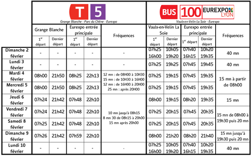 Horaires Navettes Horaires Navettes